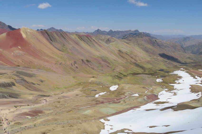El camino que hicimos visto desde la cima de la Montaña de los 7 colores