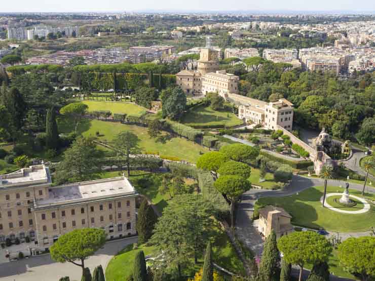 Jardines Vaticanos desde las alturas