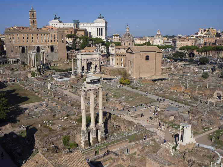 Panorámica de una parte del Foro Romano