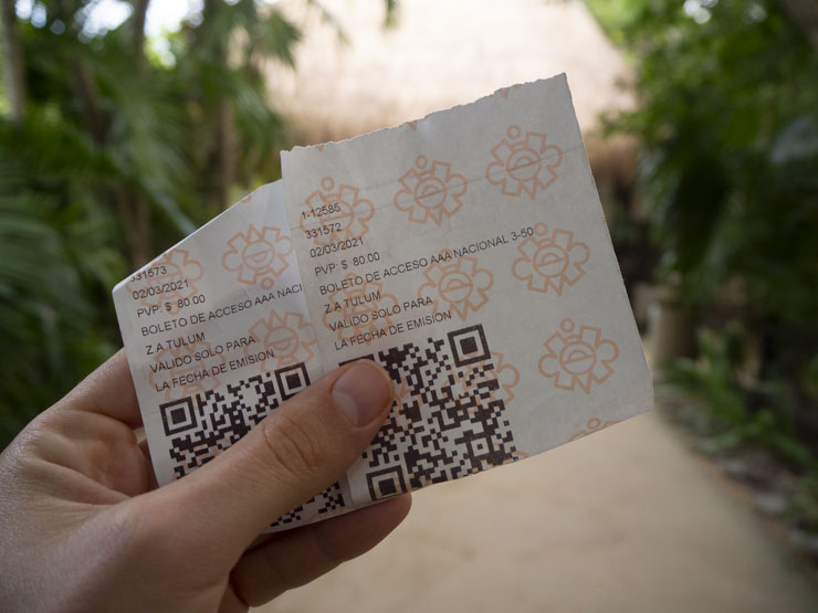Nuestras entradas a las Ruinas de Tulum
