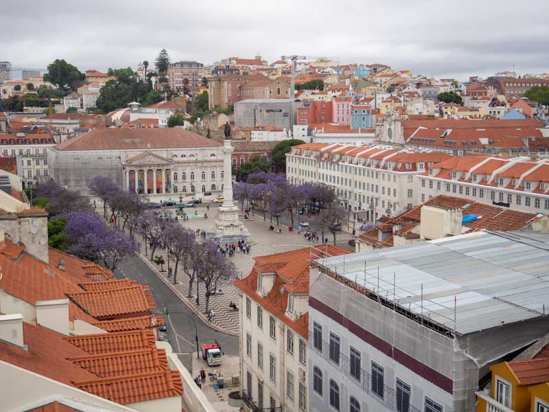 Plaza del Rossio, desde el Elevador de Santa Justa