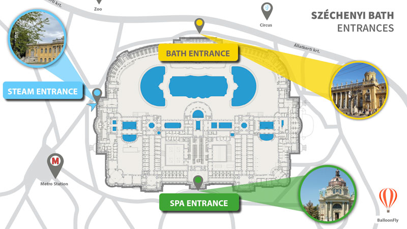 Mapa del balneario Széchenyi