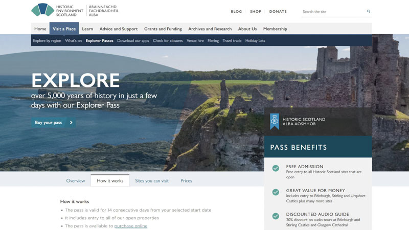 Web oficial de la Explorer Pass