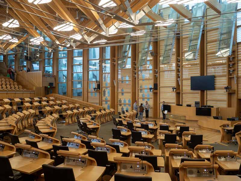 Fotos del interior del Parlamento Escocés