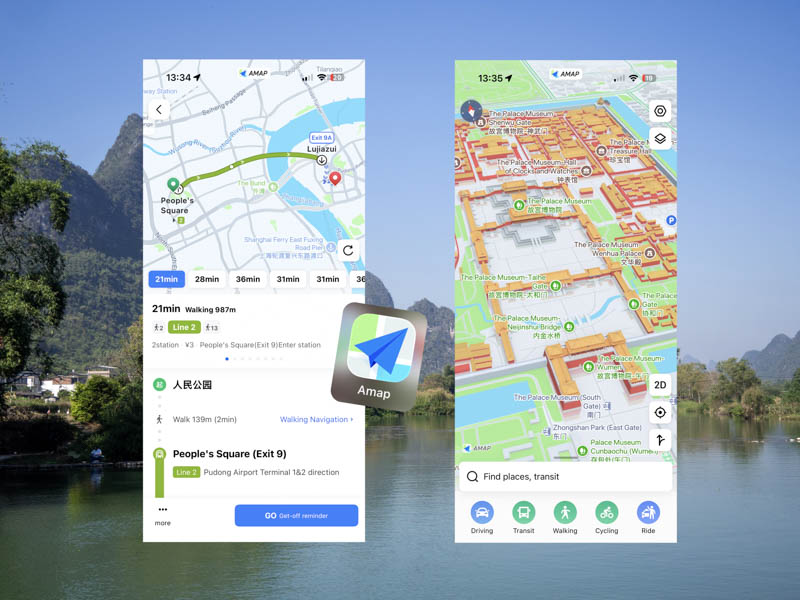 Mapas en China: app de Amap