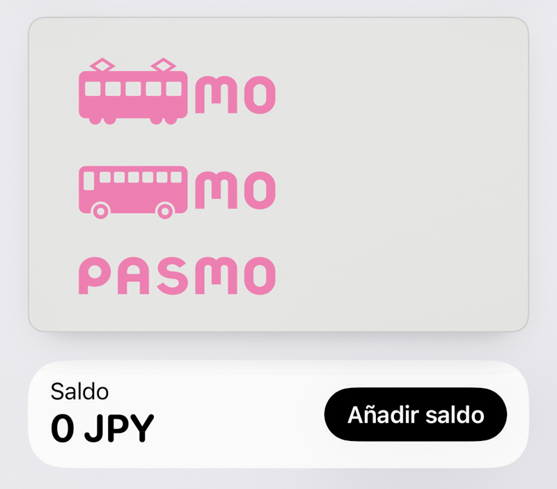Tarjeta PASMO en IPhone