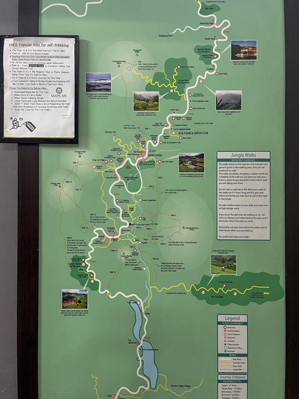 Mapa trails Cameron Highlands