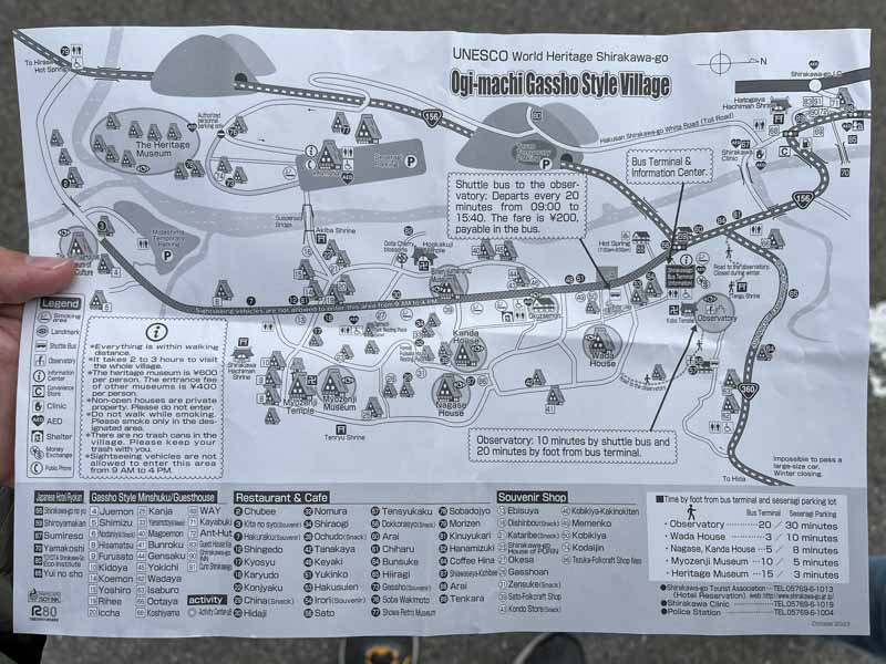 Mapa de Shirakawago