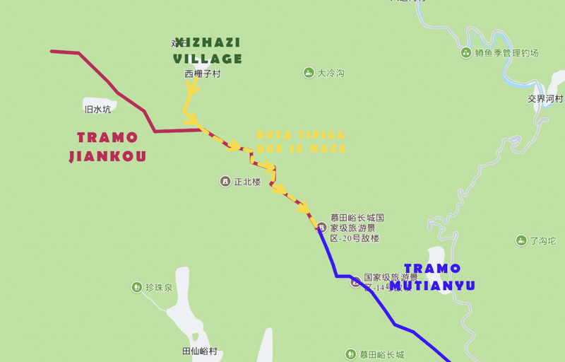 Ruta Jiankou Muralla China