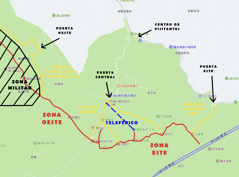 Mapa de Jinshanling